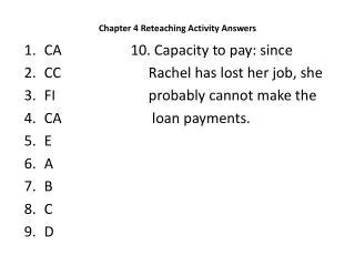 Reteaching Activity Answers