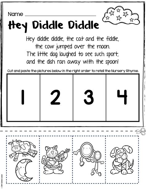 Retelling Worksheet First Grade   Nursery Rhymes Worksheets For Story Retelling Practice - Retelling Worksheet First Grade
