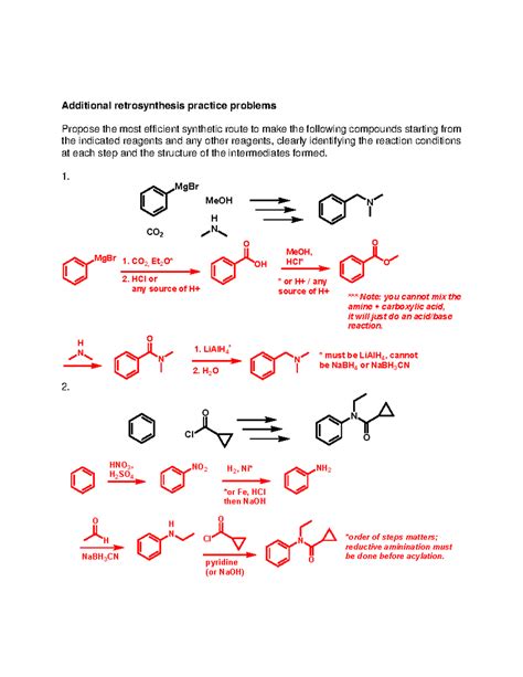 Retrosynthesis Practice Problems With Answer