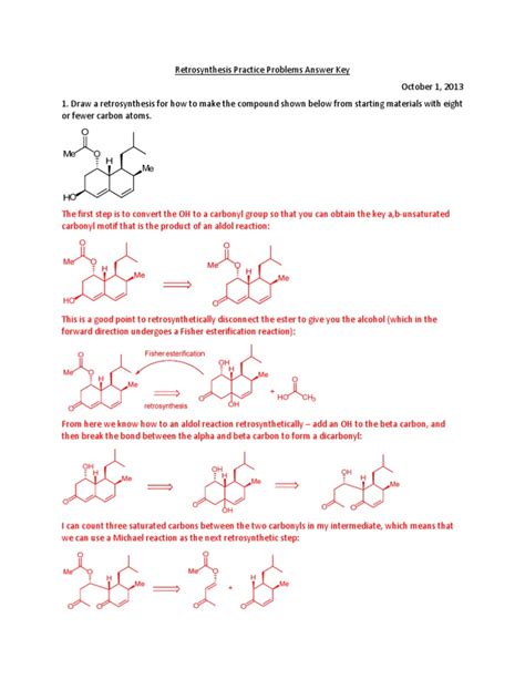 Retrosynthesis Practice Problems With Solutions