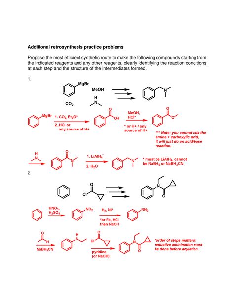 Read Retrosynthesis Practice Problems 