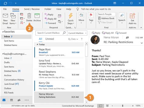 revert back mail in outlook