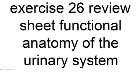 Review Sheet 26 Urinary System