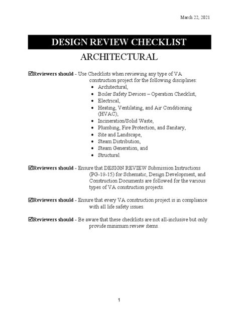 Read Review Checklist Architectural Whole Building Design Guide 