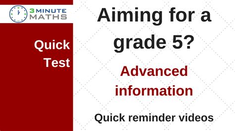 Revise Grade 5 Gcse Quick Test Worksheet Amp Revision Worksheet Grade 5 - Revision Worksheet Grade 5