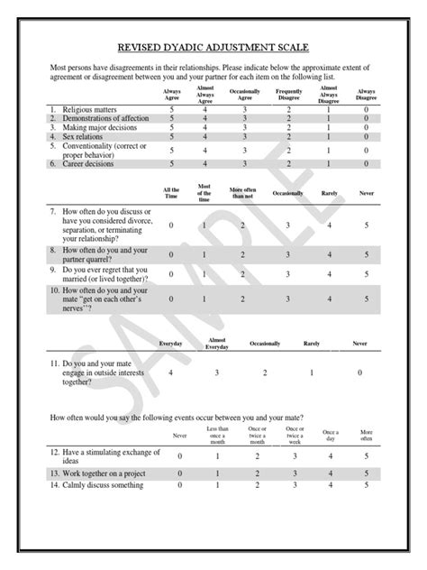 Read Online Revised Dyadic Adjustment Scale Scoring Instructions 