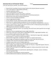 Read Revised Fall 2014 Geometry Honors Semester One Review 