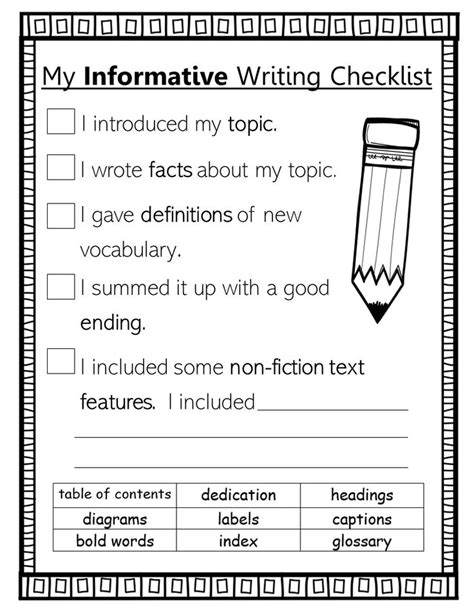 Revision Checklist Informational Writing Worksheet Education Com Revision Checklist Middle School - Revision Checklist Middle School