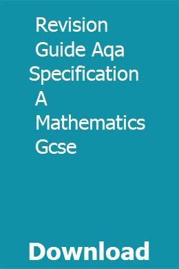 Full Download Revision Guide Aqa Specification A Mathematics Gcse 