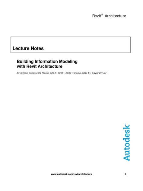 revit lecture notes