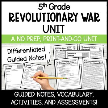 Revolutionary War Unit For 5th Grade And Middle American Revolution For 5th Grade - American Revolution For 5th Grade