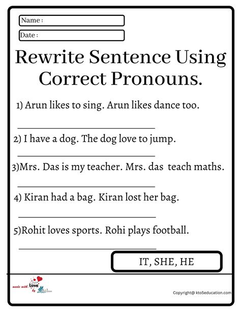 Rewrite A Paragraph Using Pronouns Correctly Worksheet Using Pronouns Correctly Worksheet - Using Pronouns Correctly Worksheet