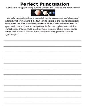 rewrite paragraph punctuation third grade
