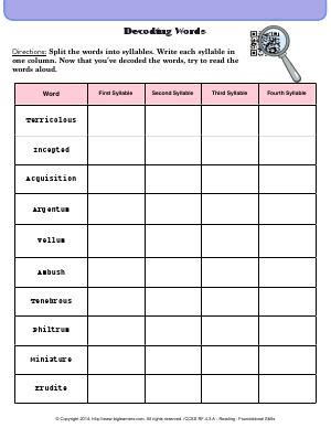 Rf 4 3 A Fourth Grade English Worksheets Letter Sound Correspondence Worksheet - Letter Sound Correspondence Worksheet