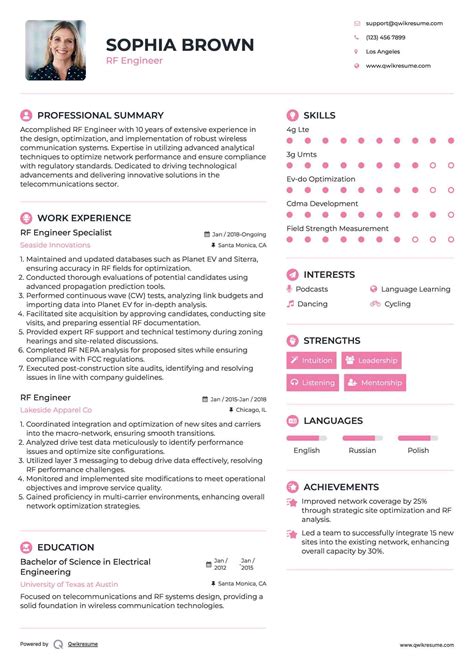 Rf Engineer Resume