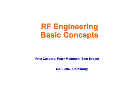 Rf Engineering Basic Concepts S Parameters Cern