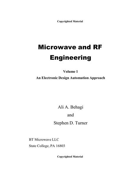 Full Download Rf And Microwave Engineering Behagi Turner File Type Pdf 