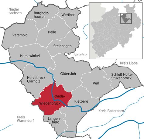 Rheda Wiedenbrück Map Town Gütersloh North Rhine Mapcarta Division Help - Division Help