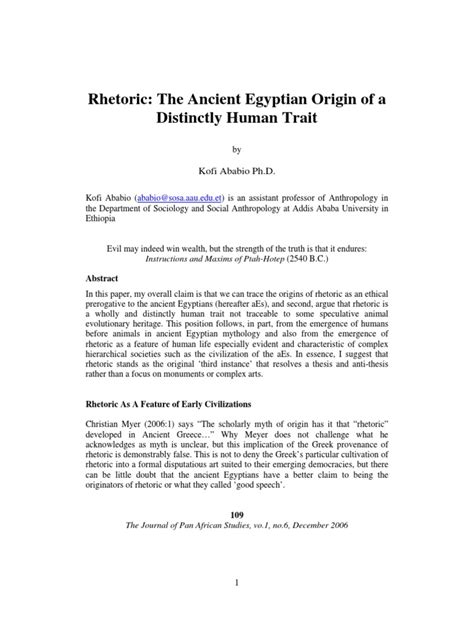 Full Download Rhetoric The Ancient Egyptian Origin Of A Distinctly 