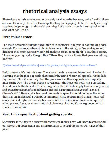 Rhetorical Analysis Examples