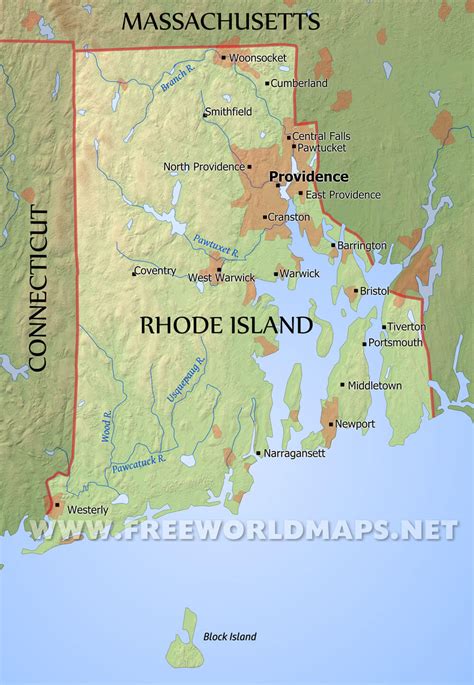 rhode island on map