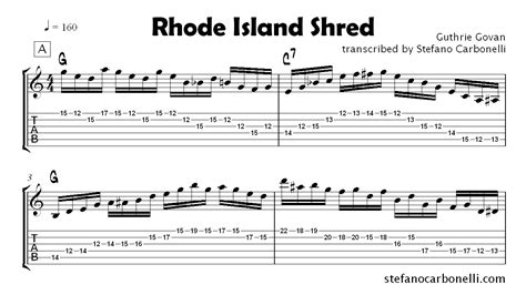 rhode island shred tablature