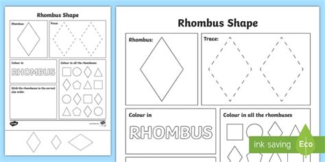 Rhombus Shape Worksheet Teacher Made Twinkl Rhombus Halloween Preschool Worksheet - Rhombus Halloween Preschool Worksheet