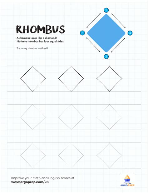 Rhombus Tracing Argoprep Rhombus Activities For Preschoolers - Rhombus Activities For Preschoolers