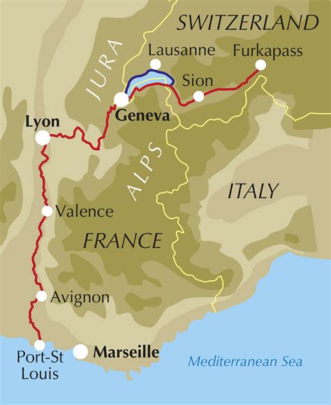 Rhone River Map