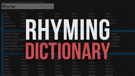 Rhyme Finder Free Online Rhyming Dictionary Find The Rhyming Words - Find The Rhyming Words