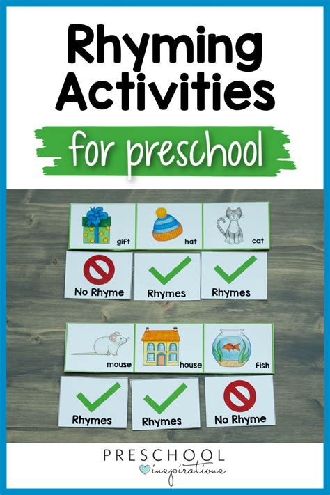 Rhyming Activities For Preschoolers Preschool Inspirations Rhyming Worksheets For Preschool - Rhyming Worksheets For Preschool