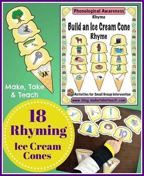 Rhyming Ice Cream Cones Make Take Amp Teach Ice Cream Rhyming Words - Ice Cream Rhyming Words