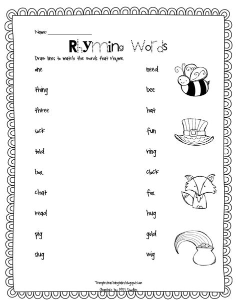 Rhyming Word Worksheets Super Teacher Worksheets Rhyme Matching Worksheet - Rhyme Matching Worksheet