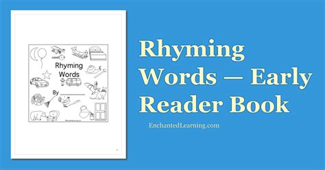 Rhyming Words Early Reader Book Enchanted Learning Rhyming Words Year 1 - Rhyming Words Year 1