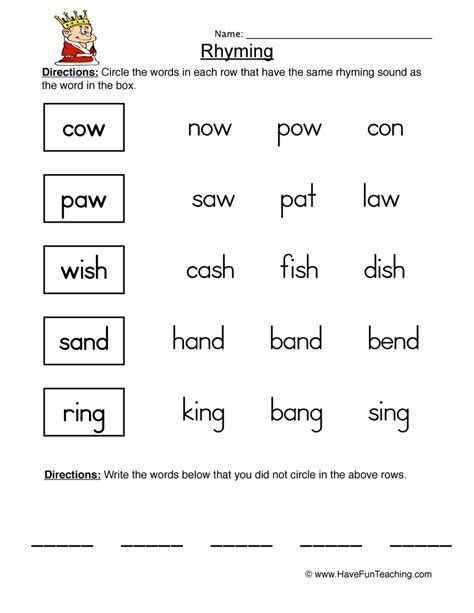 Rhyming Words Ook 1st Grade Word Lists Worksheet Rhyming Words For 1st Standard - Rhyming Words For 1st Standard