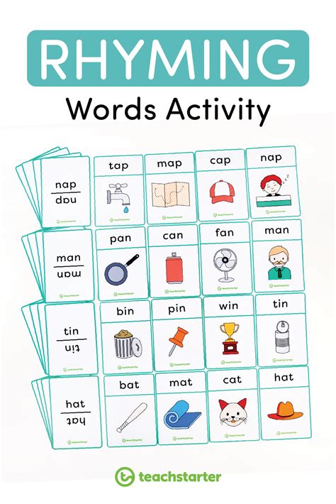 Rhyming Words Teaching Resources Teach Starter Rhyming Words List For 1st Grade - Rhyming Words List For 1st Grade