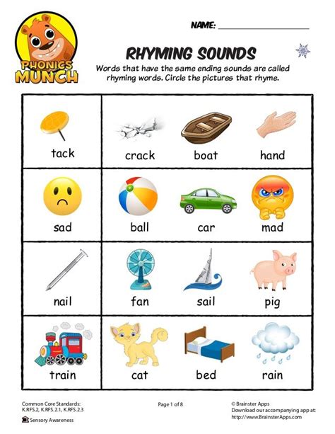 Rhyming Worksheets Phonics For Kids All Kids Network Rhyming Worksheets For First Grade - Rhyming Worksheets For First Grade