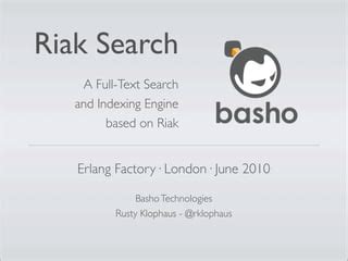 riak full text search performance