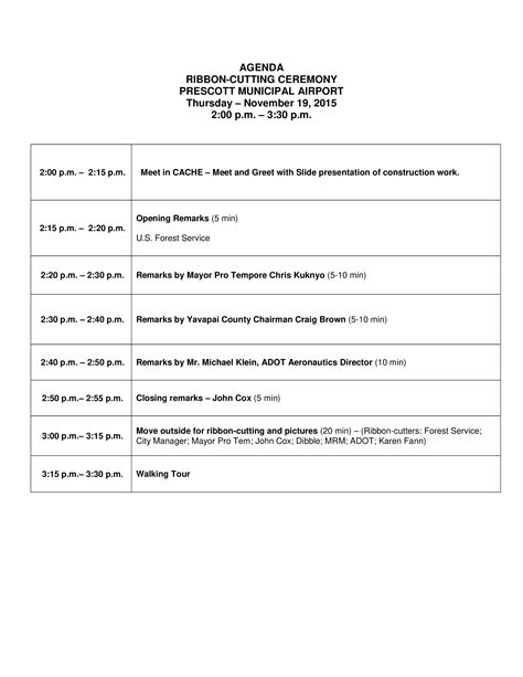 Ribbon Cutting Ceremony Program Template