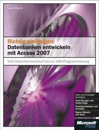 richtig einsteigen access 2007 vba programmierung