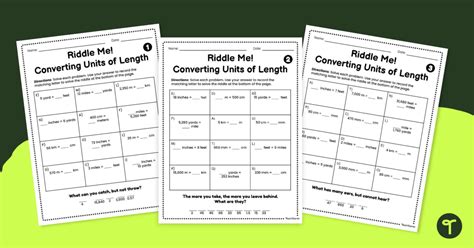 Riddle Me Converting Units Of Length Worksheet Teach Riddle Me Math Worksheets - Riddle Me Math Worksheets