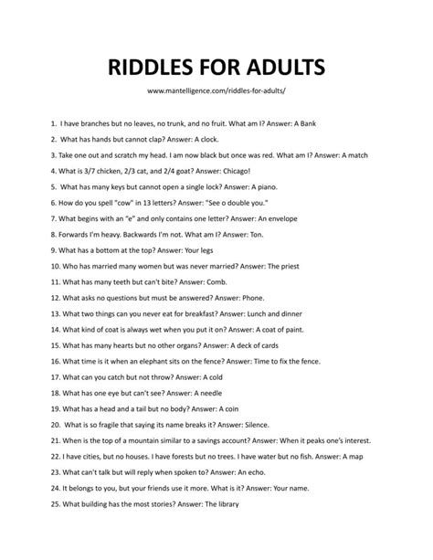 Riddles For Adults