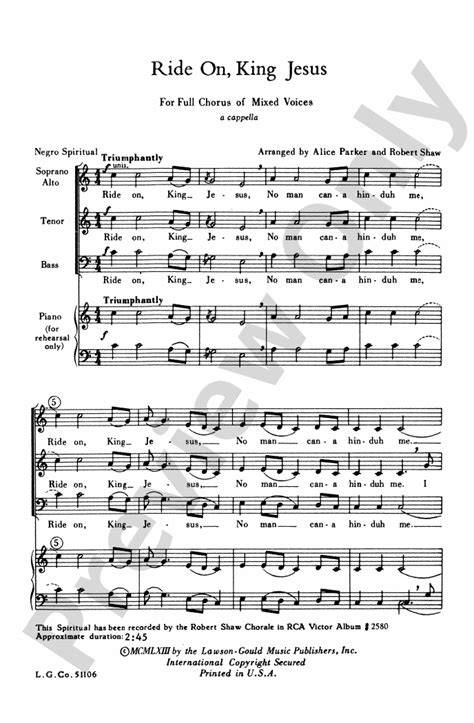 ride on king jesus sheet music