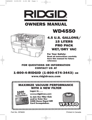 Download Ridgid Wd4550 User Guide 