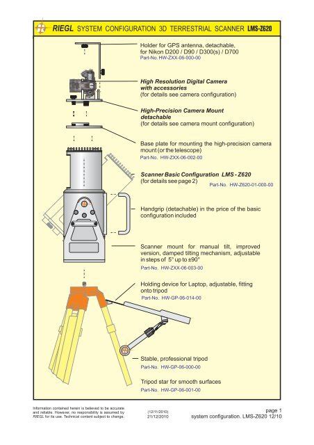 Read Online Riegl System Configuration 3D Terrestrial Scanner 