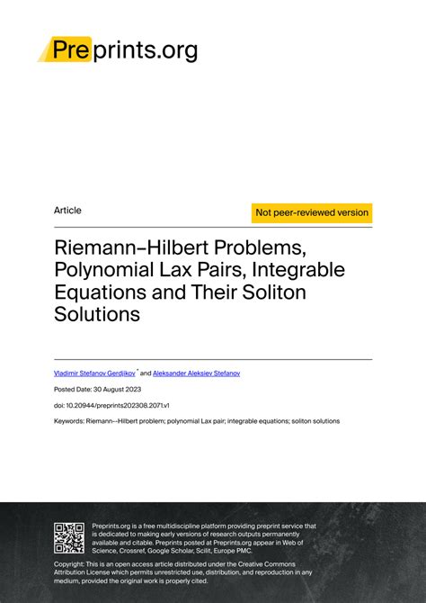 Riemann Hilbert Problems And Integrable Systems A Preliminary Version