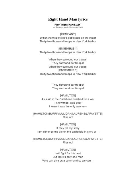 Right Hand Man Lyrics