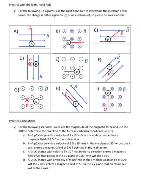 Right Hand Rule Practice Quiz Worksheet Of Answers Right Hand Rule Worksheet Answers - Right Hand Rule Worksheet Answers