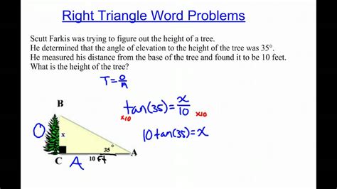 Right Triangle Word Problems With Solutions And Answers