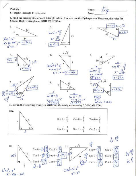 Download Right Triangles And Trigonometry Test Answers 